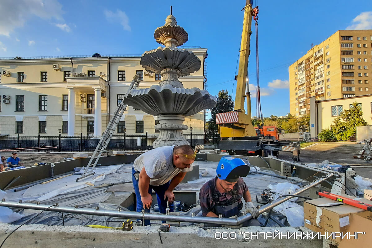 Монтаж фонтана